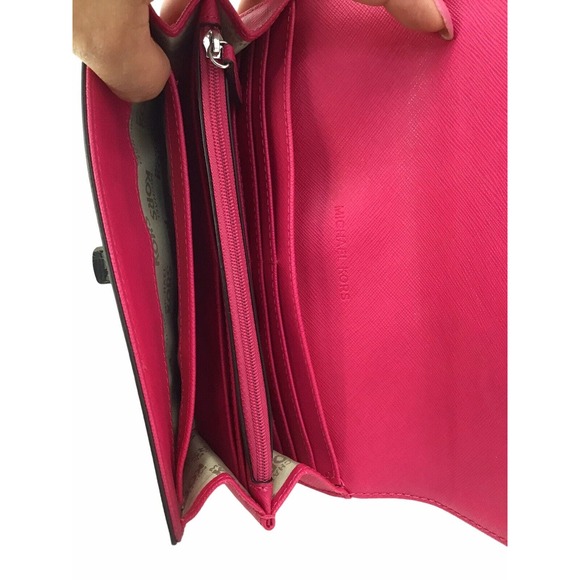 Michael Kors Leather Long Bifold Wallet in Dark pink for Women - Picture 6 of 14